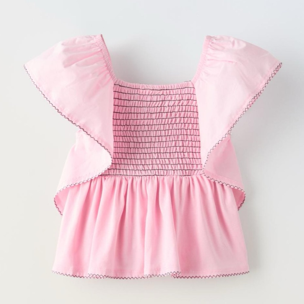 Zara Pink Ruffled Kids Top